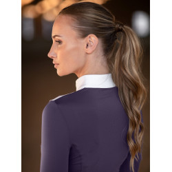 Polo de concours Equestrian Stockholm Fine Line femme Violet sombre Polo de concours Equestrian Stockholm Fine Line femme Violet sombre