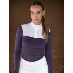 Wedstrijdpolo Equestrian Stockholm Fine Line dames Donkerpaars