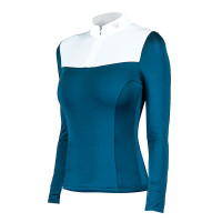 Wedstrijdpolo Equestrian Stockholm Light Breeze dames met lange mouwen Prarie blauw Wedstrijdpolo Equestrian Stockholm Light Breeze dames met lange mouwen Prarie blauw