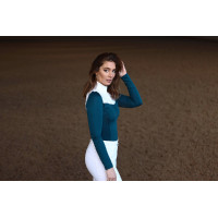 Wedstrijdpolo Equestrian Stockholm Light Breeze dames met lange mouwen Prarie blauw Wedstrijdpolo Equestrian Stockholm Light Breeze dames met lange mouwen Prarie blauw