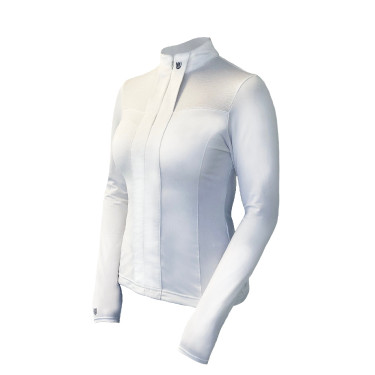 Polo de concours Equestrian Stockholm Light Breeze femme manches longues UV Blanc perfection Polo de concours Equestrian Stockholm Light Breeze femme manches longues UV Blanc perfection