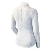 Polo de concours Equestrian Stockholm Light Breeze femme manches longues UV Blanc perfection
