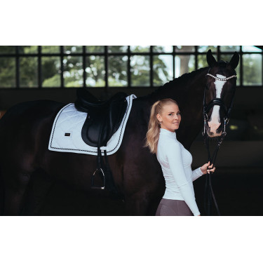 Polo de concours Equestrian Stockholm Light Breeze femme manches longues UV Blanc perfection Polo de concours Equestrian Stockholm Light Breeze femme manches longues UV Blanc perfection