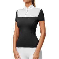 Polo de concours Equestrian Stockholm Revenew manches courtes femme Noir édition