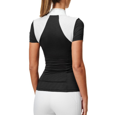 Wedstrijdpolo Equestrian Stockholm Revenew korte mouwen dames Zwarte editie