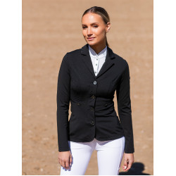 Polo de concours Equestrian Stockholm Revenew manches courtes femme Noir édition