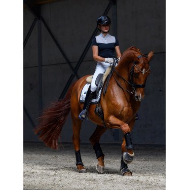 Wedstrijdpolo Equestrian Stockholm Revenew korte mouwen dames Zwarte editie