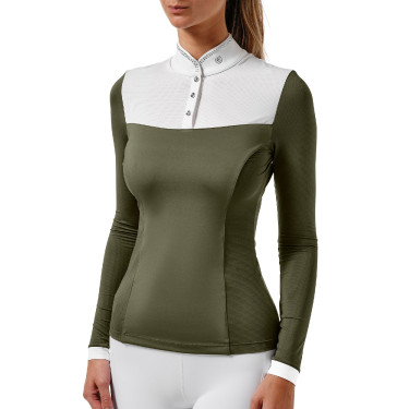 Polo de concours Equestrian Stockholm Revenew manches longues femme Vallée frappante Vert Polo de concours Equestrian Stockholm Revenew manches longues femme Vallée frappante Vert