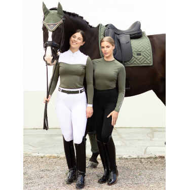 Polo de concours Equestrian Stockholm Revenew manches longues femme Vallée frappante Vert Polo de concours Equestrian Stockholm Revenew manches longues femme Vallée frappante Vert