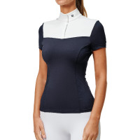 Polo de concours manches courtes Equestrian Stockholm refined femme Marine Bleu marine