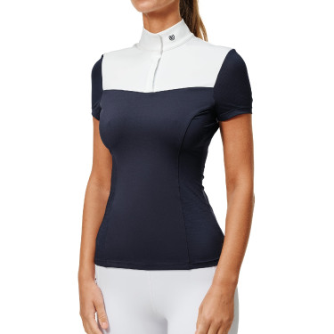 Polo de concours manches courtes Equestrian Stockholm refined femme Marine Bleu marine