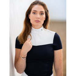 Polo de concours manches courtes Equestrian Stockholm refined femme Marine Bleu marine