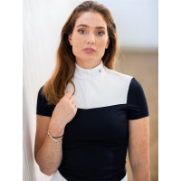 Wedstrijdpolo met korte mouwen Equestrian Stockholm refined dames Marine Marineblauw Wedstrijdpolo met korte mouwen Equestrian Stockholm refined dames Marine Marineblauw