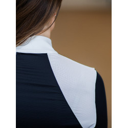 Polo de concours manches courtes Equestrian Stockholm refined femme Marine Bleu marine