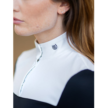 Polo de concours manches courtes Equestrian Stockholm refined femme Marine Bleu marine