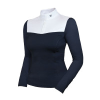 Polo de concours manches longues Equestrian Stockholm refined femme Marine Bleu marine