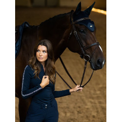Dames longsleeve polo Equestrian Stockholm Power Marine moderne tech