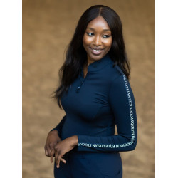 Polo manches longues Equestrian Stockholm Power femme Marine modern tech