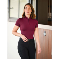 UV-beschermende polo Equestrian Stockholm dames met korte mouwen Bordeaux UV-beschermende polo Equestrian Stockholm dames met korte mouwen Bordeaux