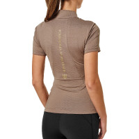 UV-beschermende polo Equestrian Stockholm dames met korte mouwen Champagne Beige