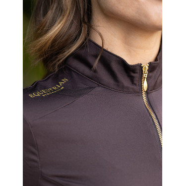Polo UV Proction Equestrian Stockholm manches courtes femme Marron doré