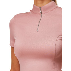 UV-beschermende polo Equestrian Stockholm dames met korte mouwen Roze