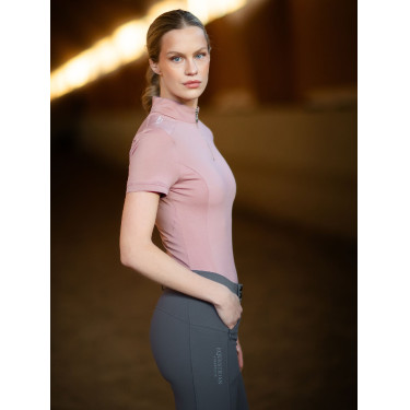 UV-beschermende polo Equestrian Stockholm dames met korte mouwen Roze