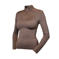 UV-beschermend poloshirt Equestrian Stockholm met lange mouwen voor dames Champagne Beige UV-beschermend poloshirt Equestrian Stockholm met lange mouwen voor dames Champagne Beige
