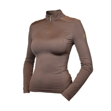 UV-beschermend poloshirt Equestrian Stockholm met lange mouwen voor dames Champagne Beige