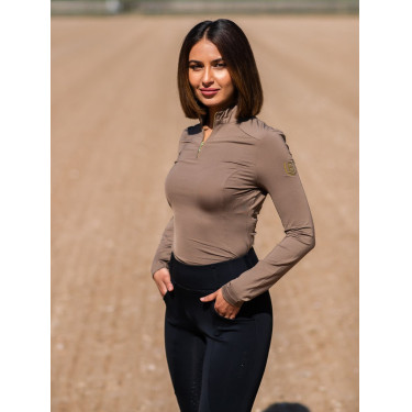 Polo UV Proction Equestrian Stockholm manches longues femme Champagne Beige Polo UV Proction Equestrian Stockholm manches longues femme Champagne Beige