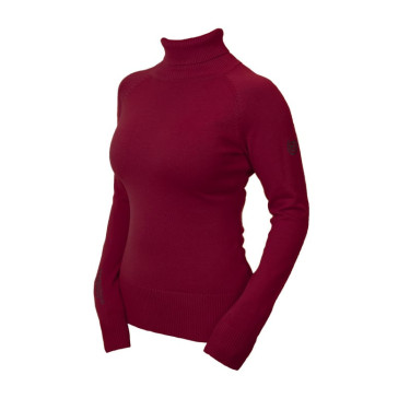 Pull col roulé tricoté Equestrian Stockholm femme Bordeaux