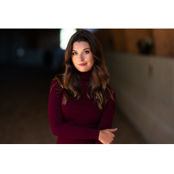 Pull col roulé tricoté Equestrian Stockholm femme Bordeaux