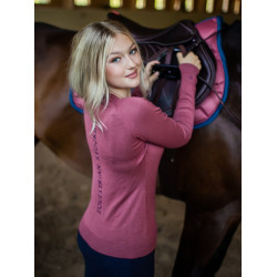 Pull tricoté col rond Equestrian Stockholm femme Rose intemporelle