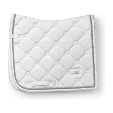 Tapis de dressage Equestrian Stockholm Blanc perfection argent