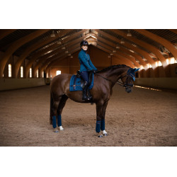 Dressuurzadeldek Equestrian Stockholm met bandages Monaco blauw Dressuurzadeldek Equestrian Stockholm met bandages Monaco blauw