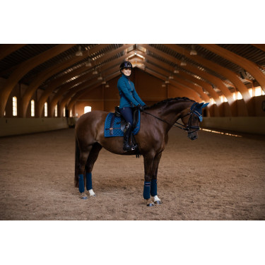Tapis de dressage Equestrian Stockholm avec bandes Bleu monaco Tapis de dressage Equestrian Stockholm avec bandes Bleu monaco