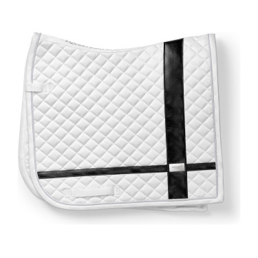 Dressuurzadeldek Equestrian Stockholm met bandages Wit