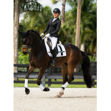 Tapis de dressage Equestrian Stockholm avec bandes Blanc