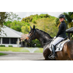 Tapis de dressage Equestrian Stockholm avec bandes Blanc