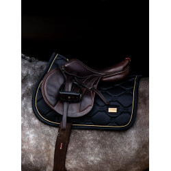 Tapis de selle Equestrian Stockholm jumping Noir or Tapis de selle Equestrian Stockholm jumping Noir or