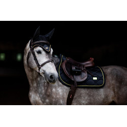 Tapis de selle Equestrian Stockholm jumping Noir or Tapis de selle Equestrian Stockholm jumping Noir or