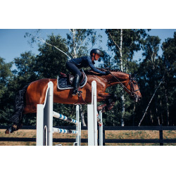 Tapis de selle Equestrian Stockholm jumping Bord blanc de minuit Bleu marine