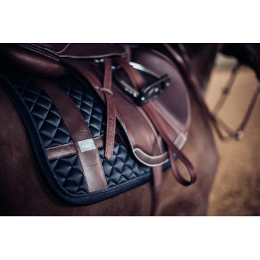 Tapis de selle Equestrian Stockholm jumping avec bandes en cuir Tapis de selle Equestrian Stockholm jumping avec bandes en cuir