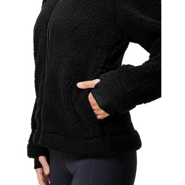 Dames Teddy-fleecejas Equestrian Stockholm Zwart
