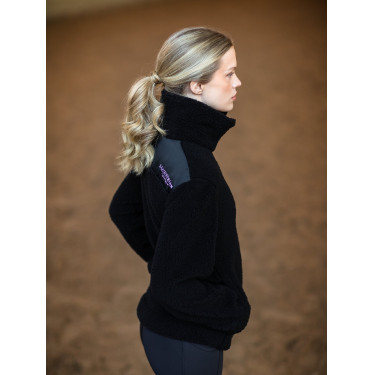 Dames Teddy-fleecejas Equestrian Stockholm Zwart