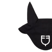 Bonnet anti-mouches Equestro cube stretch technical avec logo Noir