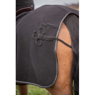 Couvre-reins polaire Diagonal Paddock Sports Noir