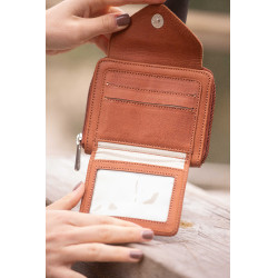 Porte Monnaie Pénélope Clémence Cognac Marron