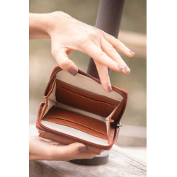Porte Monnaie Pénélope Clémence Cognac Marron