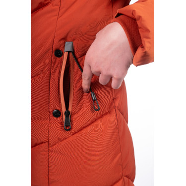 Lange gewatteerde jas Toronto HKM Koper Bruin